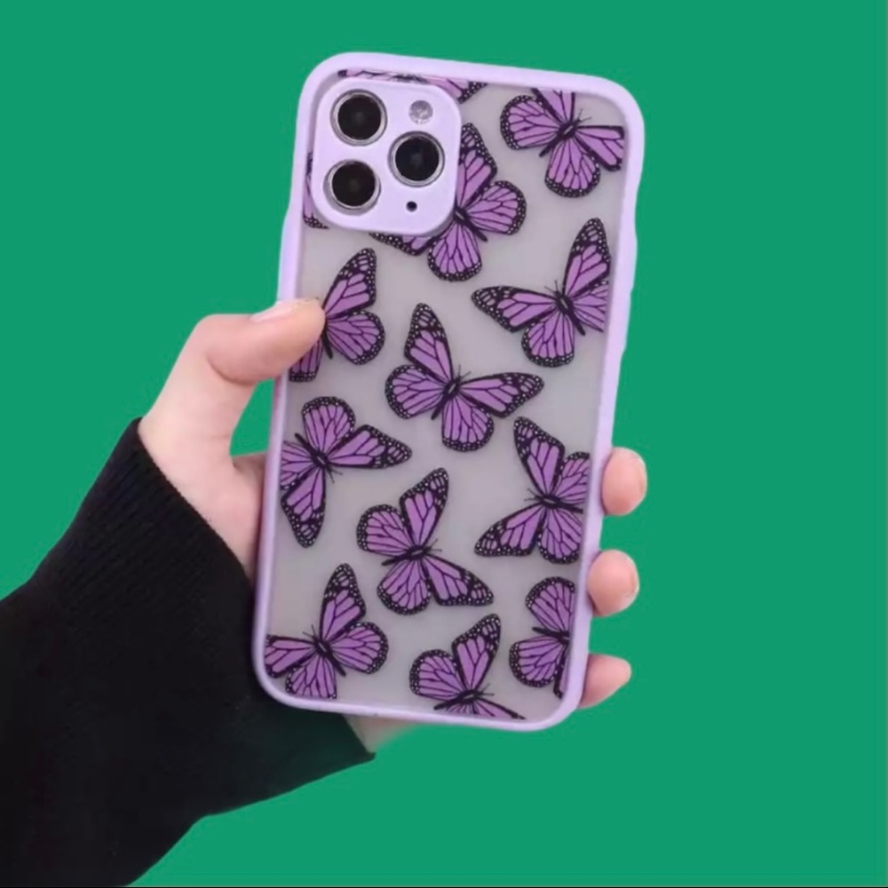 NWT! iPhone 12 pro Y2k purple butterfly phone case